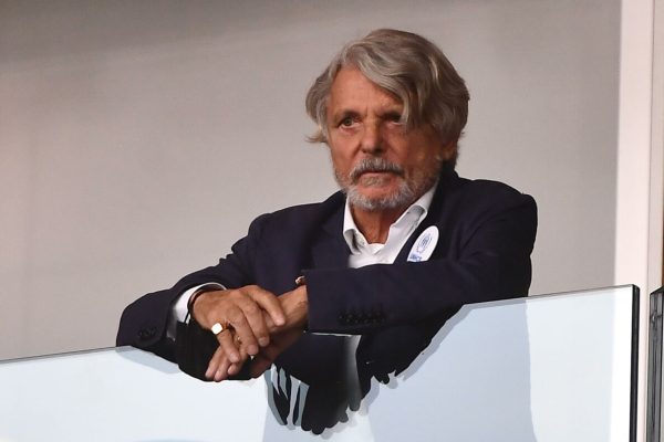 President of Uc Sampdoria Massimo Ferrero in tribune prior the Italian Serie A soccer match between UC Sampdoria vs SSC Napoli at the Luigi Ferraris stadium in Genoa, Italy 23 September 2021
ANSA/LUCA ZENNARO