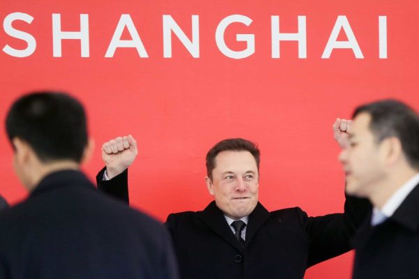 SHANGHAI, Jan. 7, 2019  Tesla CEO Elon Musk (C) attends the groundbreaking ceremony of Tesla Shanghai Gigafactory in Shanghai, east China, Jan. 7, 2019..    U.S. electric carmaker Tesla Inc. on Monday broke ground on its Shanghai factory, becoming the first to benefit from a new policy allowing foreign carmakers to set up wholly-owned subsidiaries in China. The new plant, Tesla's first outside the United States, is located in Lingang Area, a high-end manufacturing park in the southeast harbor of Shanghai. It is designed with an annual capacity of 500,000 electric cars. Tesla signed the agreement with the Shanghai municipal government in July 2018 to build the factory. In October, the company was approved to use an 864,885-square-meter tract of land in Lingang for its Shanghai plant. (Credit Image: © Xinhua via ZUMA Wire)