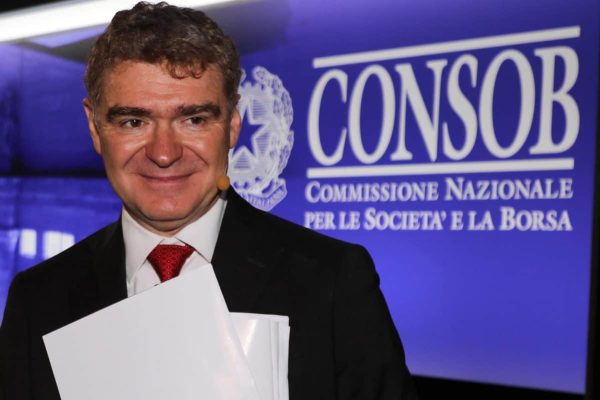 Mario Nava, presidente di Consob, in occasione del Consob Day, l'incontro annuale con i mercato finanziario che si tiene a Palazzo Mezzanotte, Milano, 11 giugno 2018. ANSA / MATTEO BAZZI