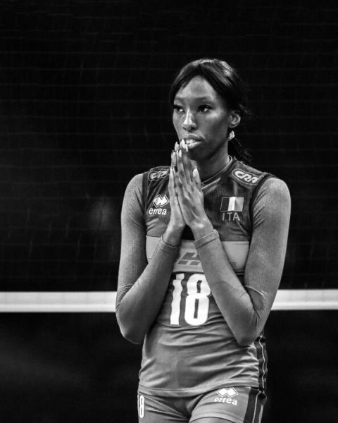 September 27, 2022, ARNHEM, NETHERLANDS: Italy's Paola Ogechi Egonu pictured during a volleyball game between Belgian national women's team the Yellow Tigers and Italy, Tuesday 27 September 2022 in Arnhem during the pool stage (game 3 of 5) of the world championships volleyball for women. The tournament takes place form September 23 until October 15, 2022. (Credit Image: © Luc Claessen/Belga via ZUMA Press)