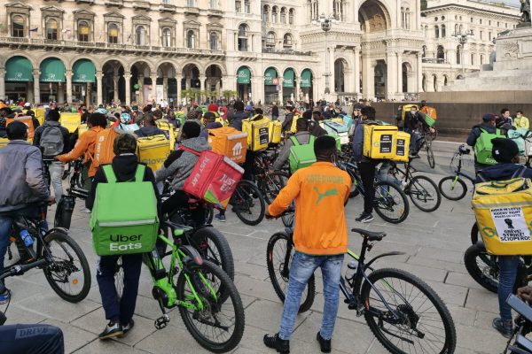 Milan,,Italy:,5,November,2020:,Milanese,Bicycle,Food,Delivery,Riders