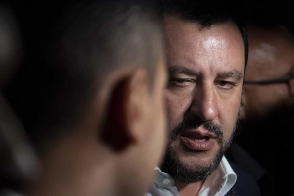 (L-R)  Italian Deputy Premier and Labour and Industry Minister Luigi Di Maio, Italian Prime Minister, Giuseppe Conte, and Italian Deputy Premier and Interior Minister, Matteo Salvini, during a press conference outside Chigi Palace in Rome, 10 October 2018. ANSA/MAURIZIO BRAMBATTI