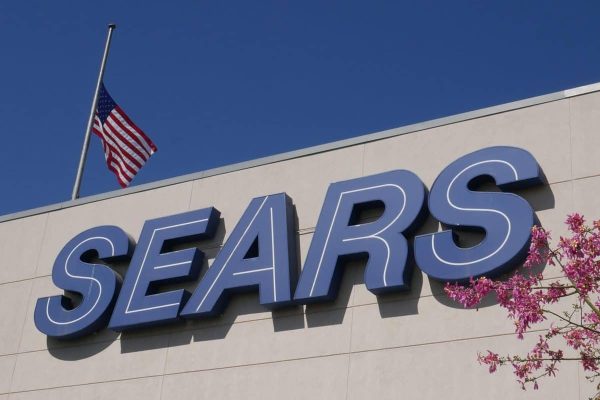 The Sears sign is pictured in Northridge, California, USA, 11 October 2018. The iconic company, which was founded in 1892, is  preparing to file for bankruptcy. The bankruptcy could be filed as soon as 14 October 2018 and would cause one of the biggest pension defaults in US history.  ANSA/MIKE NELSON