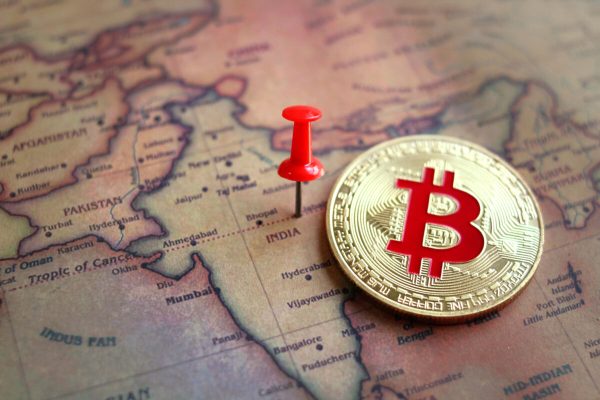 Bitcoin,In,India,Part,Of,World,Map.,Investment,In/,Mining