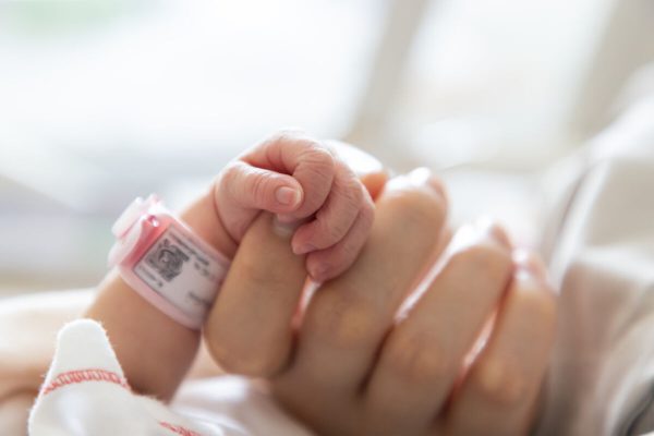 New,Born,Baby,Hand,Hold,Mum,Index,Finger.,Concept,: