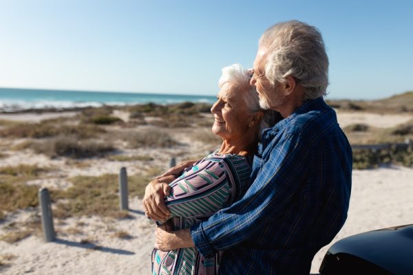 Side,View,Close,Up,Of,A,Senior,Caucasian,Couple,At