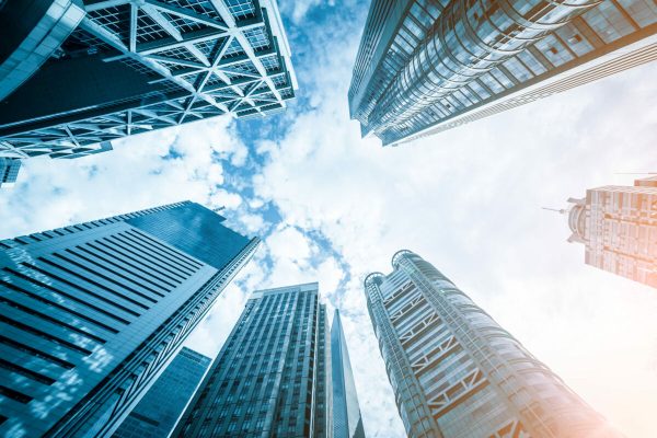 Looking,Up,At,Business,Buildings,In,Lujiazui,shanghai,china