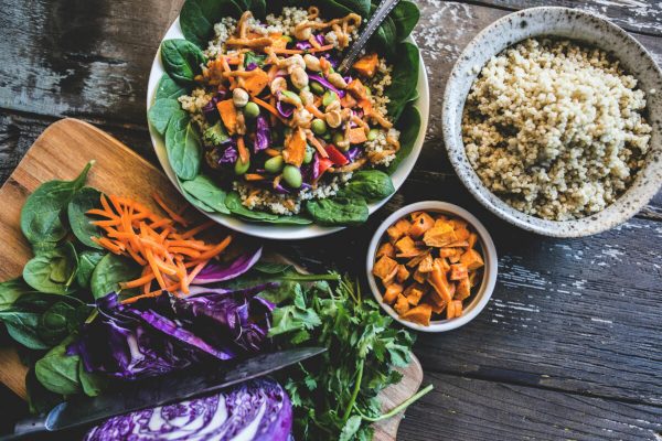 Veggie,Bowl,Over,Coconut,Quinoa