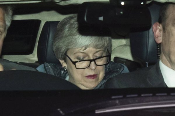 epa07463712 British Prime Minister Theresa May leaves Houses of Parliament, Central London, Britain, 25 March 2019. The government led by Mrs May lost a number of key votes this evening which allow Parliament to vote on the alternatives to the governments Brexit plans.  EPA/WILL OLIVER