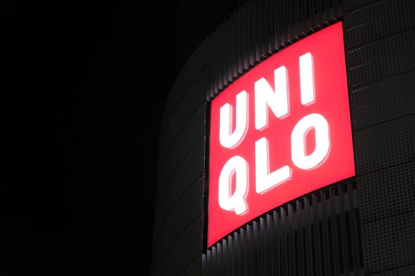 Shanghai.china-nov.6th,2021:,Large,Uniqlo,Store,Sign,At,Night,With,Black