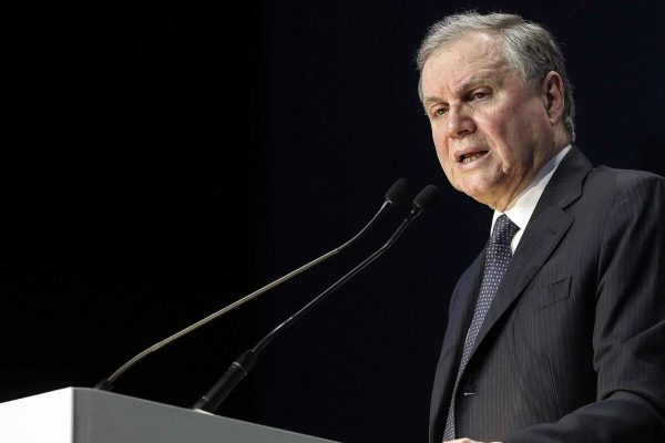 Ignazio Visco, governatore della Banca d'Italia, durante il 25mo Congresso Assiom Forex, Cinecitta', Roma, 2 febbraio 2019. ANSA/RICCARDO ANTIMIANI