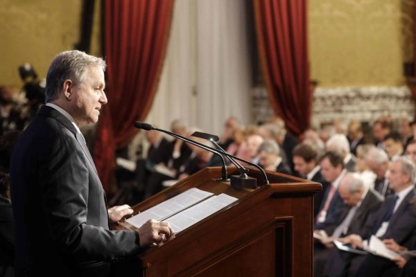 Ignazio Visco, governatore della Banca d'Italia, durante la presentazione della relazione annuale della Banca d'Italia a Palazzo Koch, Roma, 31 maggio 2019. ANSA/RICCARDO ANTIMIANI