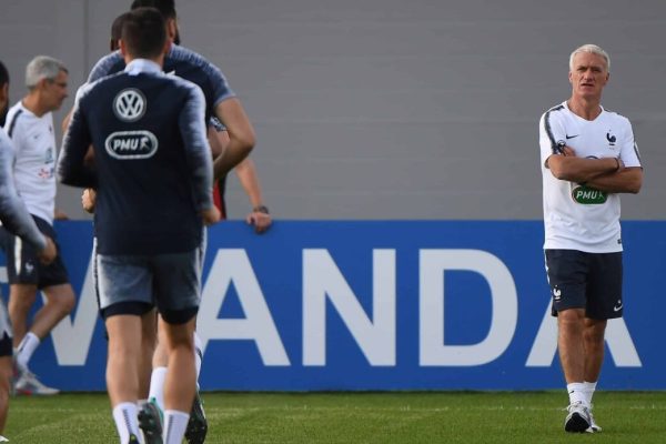 Didier Deschamp of France and French team during French Team training session ahead of the FIFA World Cup 2018 on June 17, 2018 in Istra, Russia. Photo by Christian Liewig/ABACAPRESS.COM