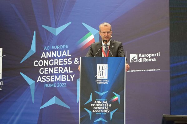 Marco Troncone, Ad di Aeroporti di Roma al 32/esivo Congresso annuale Aci Europe. Telenews/Valentina Fiordalice