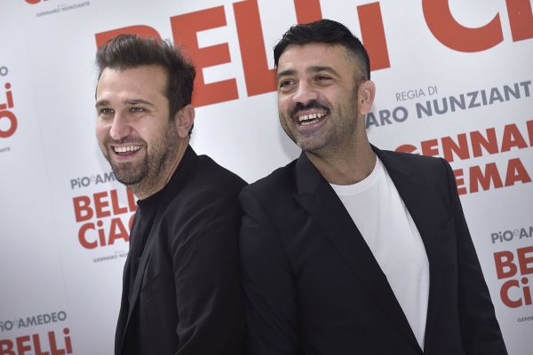 Italian comedy duo Pio D'Antini and Amedeo Grieco, Pio e Amedeo,attend the photocall of the movie Belli Ciao, at Cinema Quattro Fontane in Rome, (Italy), December 22th, 2021