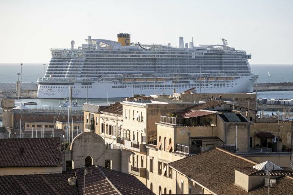 The cruise ship 'Costa Smeralda' is seen anchored in the port of Civitavecchia, northwest of Rome , Italy, 30 January 2020. Over 6,000 tourists were blocked in the cruise ship after the vast liner was placed on lockdown over two suspected cases of the deadly coronavirus. Samples from a Chinese couple were sent for testing after three doctors and a nurse boarded the Costa Crociere ship to tend to a woman running a fever, the local health authorities said. Costa Crociere confirmed that the ship, carrying some 7,000 people including the crew, was in lockdown. ANSA/MASSIMO PERCOSSI