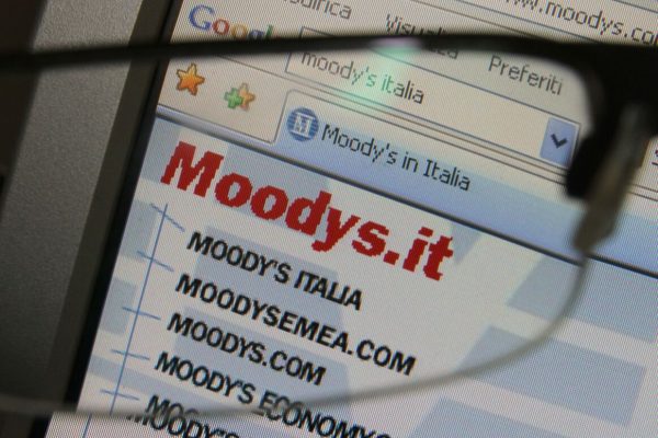 L'home page del sito italiano dell'agenzia di rating Moody's oggi, 7 maggio. MATTEO BAZZI / PAL