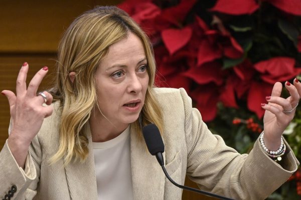 Italian Prime Minister Giorgia Meloni attends the traditional end-of-year press conference in Rome, Italy, 4 January 2023. ANSA/RICCARDO ANTIMIANI