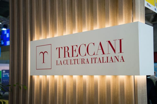 May 9, 2019 - Turin, Turin, Italy - Treccani sign seen during the 32nd edition of the Fair..The International Book Fair is the most important Italian event in the publishing field. It takes place at the Lingotto Fiere conference center in Turin once a year, in the month of May. (Credit Image: © Diego Puletto/SOPA Images via ZUMA Wire)