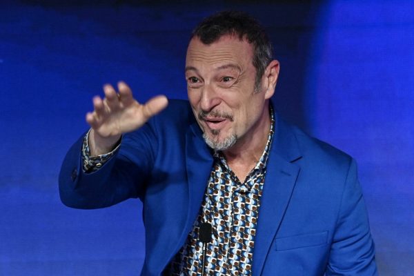 Sanremo Festival host and artistic director Amadeus during a press conference at the 74th Sanremo Italian Song Festival, Sanremo, Italy, 11 February 2024. The festival runs from 06 to 10 February.  ANSA/RICCARDO ANTIMIANI