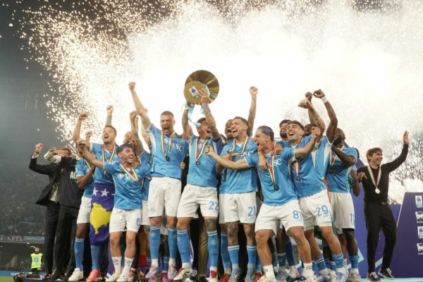 Serie A, il Napoli festeggia lo scudetto.