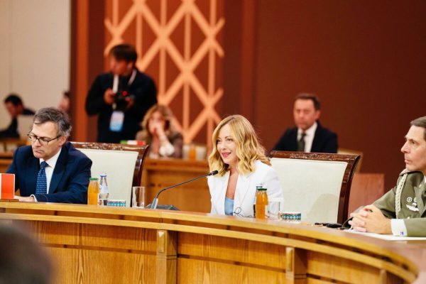 La premier Giorgia Meloni in occasione del vertice Asia Centrale-Italia, Astana, Kazakistan, 30 maggio 2025. ANSA/Filippo Attili - Uff stampa Palazzo Chigi + UFFICIO STAMPA, PRESS OFFICE, HANDOUT PHOTO, NO SALES, EDITORIAL USE ONLY + NPK