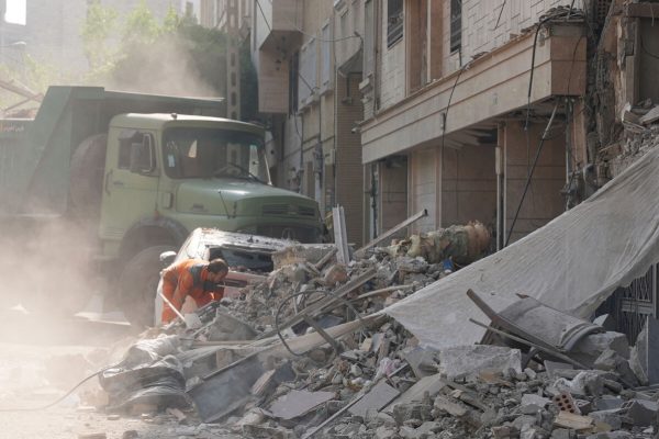 A rescuer attempts to remove debris of buildings damaged during Israeli strikes in Tehran, Iran, June 13, 2025. Israeli Defense Minister Israel Katz said on Friday that Israel has launched a "preemptive strike" on Iran. Chief Commander of Iran's Islamic Revolution Guards Corps Hossein Salami and Gholam-Ali Rashid, commander of Iran's Khatam al-Anbiya Central Headquarters, were assassinated as a result of the airstrikes, the official news agency IRNA reported. Photo by Xinhua/ABACAPRESS.COM